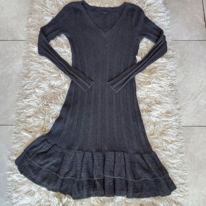 American Eagle Long Sleeve Sweater Dress Charcoal Fray (L)